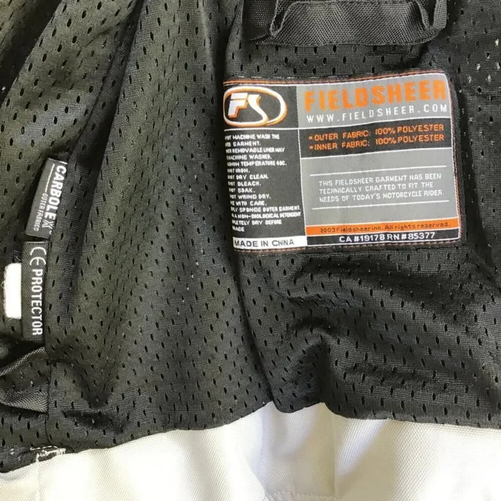 Fieldsheer Motorcycle Riding Jacket Mens 3XL Black Gray Mesh Armored Padded Rain